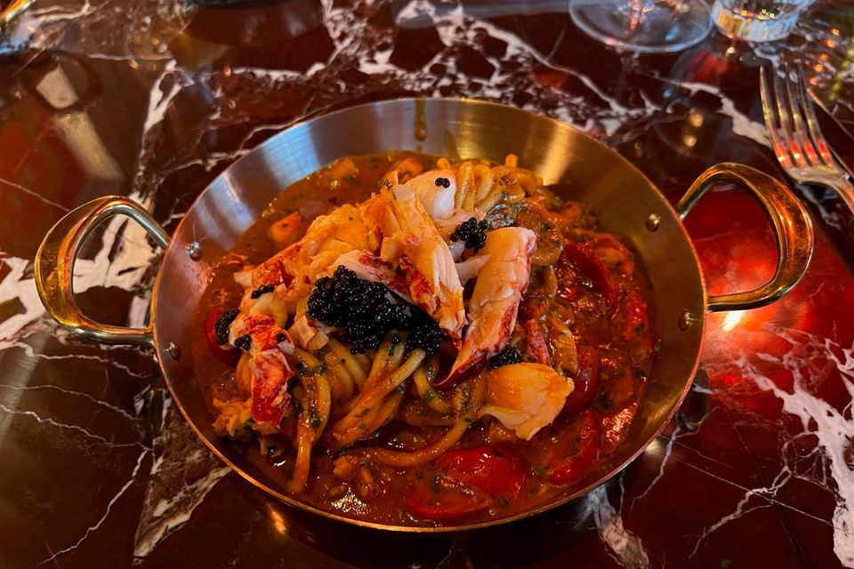 Lobster and caviar spaghettoni. Photo: Lucinda O’Sullivan